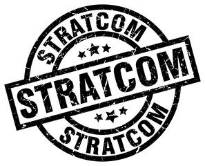 stratcom round grunge black stamp