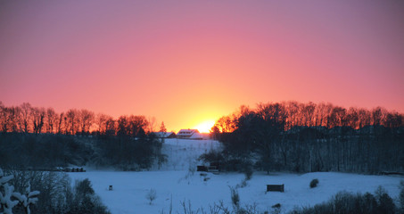 Beautiful Sunrise in the Southern part of Germany