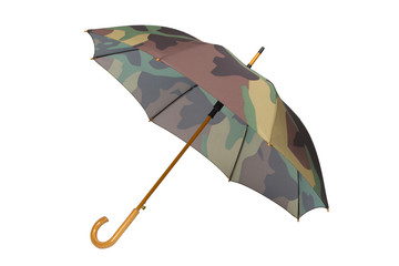 Camouflage umbrella isolated on white background