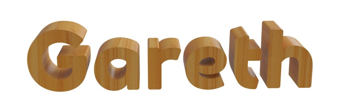 gareth in 3d wooden name isolated