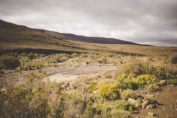 Panoramic Aerial view over the Karoo region in South Africa
