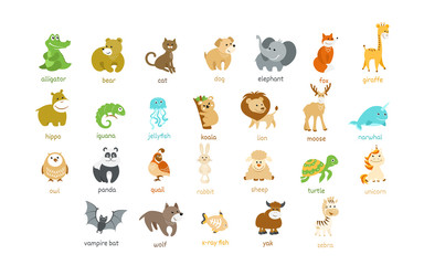 Cute animal icons vector set