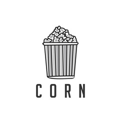 Popcorn Logo Vector