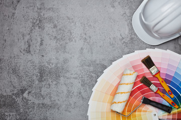 Colour guide, painting accessories, hard hat