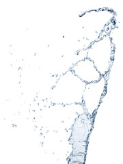 Water splash isolated on white background