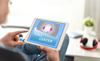 Call center concept on a tablet