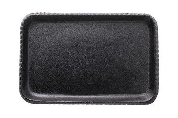 Fototapeta premium Black cast-iron tray isolated on white background