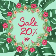 Sale poster discount twenty 20 % percent off special offer. Promotion banner