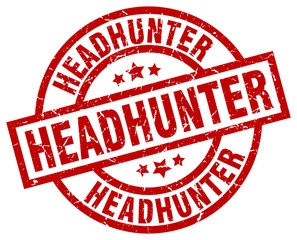 headhunter round red grunge stamp