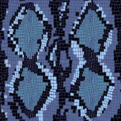 Fototapeta na wymiar Snakeskin seamless pattern vector background. 80s opulence. Snake skin pattern texture. Fashionable print. Fashion and stylish background. Reptile