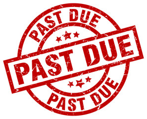 past due round red grunge stamp