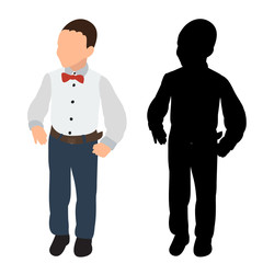 Fototapeta premium child silhouette, boy, icon, flat style