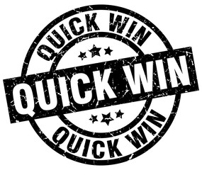 quick win round grunge black stamp