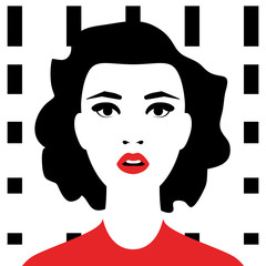 Beautiful young woman. Retro style. Pop art. Fashion design. Vector illustration