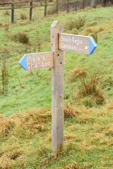 New wooden footpath sign
