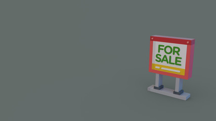 3d icon of for sale board