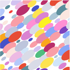  The colored ovals on white background .