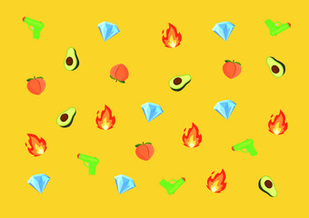 Emoji pattern vector