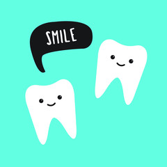 teeth saying smile vector