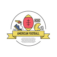 AMERICAN FOOTBALL LINE ICON SET