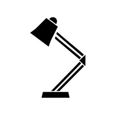 Table or desktop lamp isolated flat vector icon on white background
