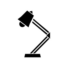 Table or desktop lamp isolated flat vector icon on white background