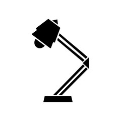Table or desktop lamp isolated flat vector icon on white background
