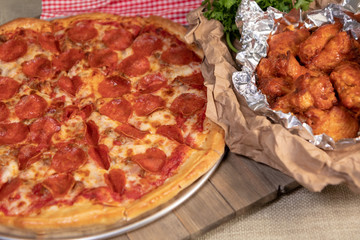 Pizza and wings
