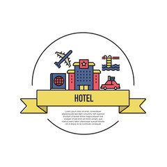 Obraz premium HOTEL LINE ICON SET