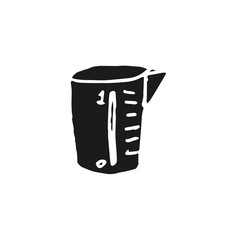 beaker vector doodle sketch isolated on white background