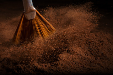 Cacao powder in motion