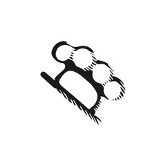 brass knuckles vector doodle sketch isolated on white background