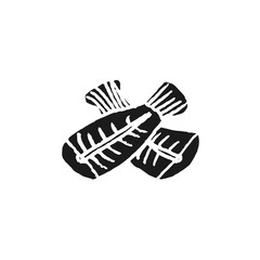 Obraz premium fish fillet doodle vector sketch isolated on white background