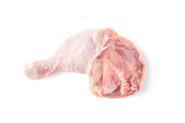 Raw chicken legs isolated on white background.