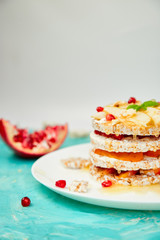 Vegan, diet, organic natural birthday cake with rice crisp