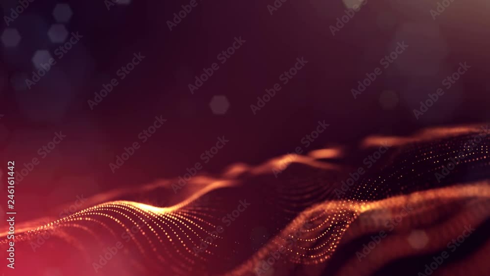 Poster 4k abstract looped backgrounds with luminous particles with depth of field. for holiday presentation