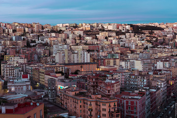 Panoramic view Naples Italy urban city