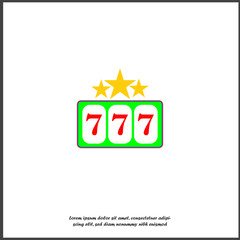  Vector color icon winnings in the casino. Jackpot icon 777. Slot machine icon on white isolated background.