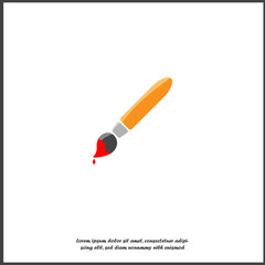 Vector icon brush  for drawing. Paint brush on white isolated background.