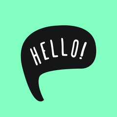 Hello speech bubble vector