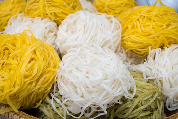 Dou pi mian (Chinese tu zia zu cuisine Noodles from rice,potato and mung beans in Hubei )