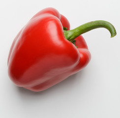 Red bell pepper on white