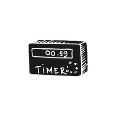 timer vector doodle sketch isolated on white background