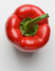 Red bell pepper on white