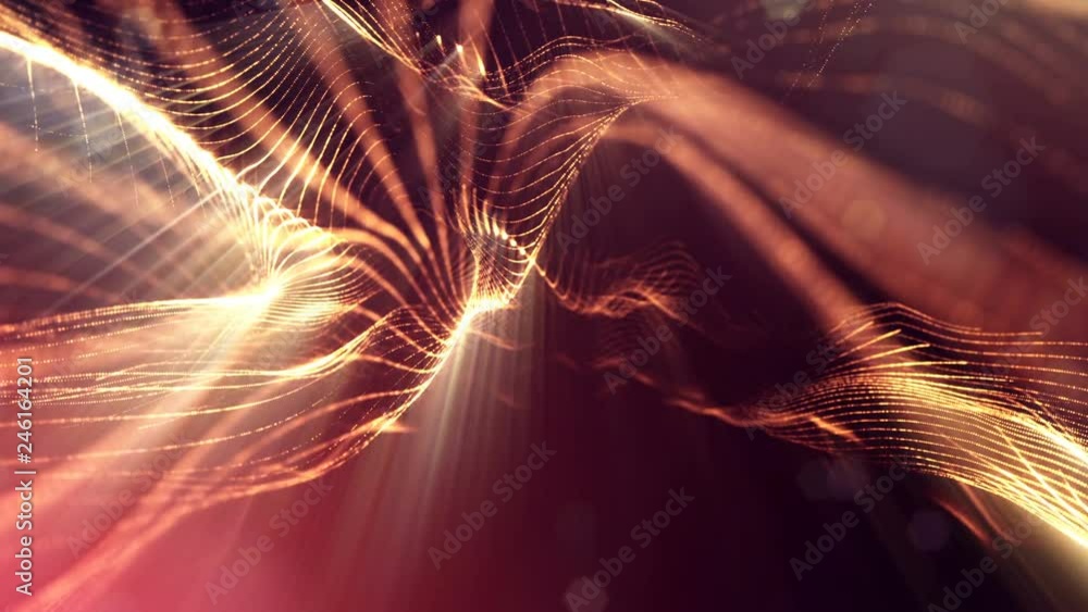 Poster 4k abstract looped backgrounds with luminous particles with depth of field. for holiday presentation