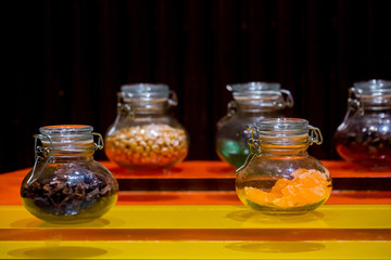Dessert and snack in glass jar