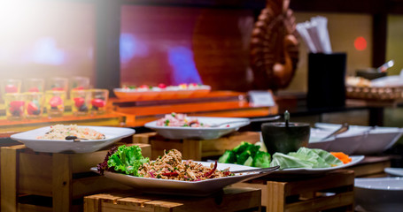 Thai food on with selective focus