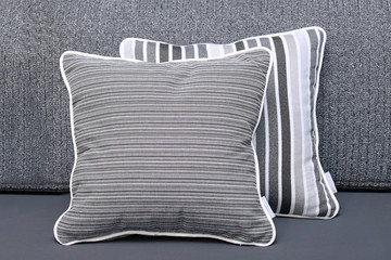 Gray decorative textile pillows