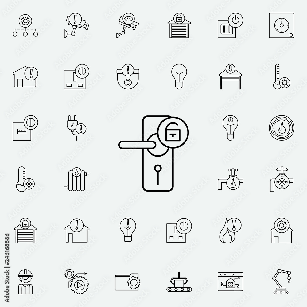Poster open door sign icon. automation icons universal set for web and mobile