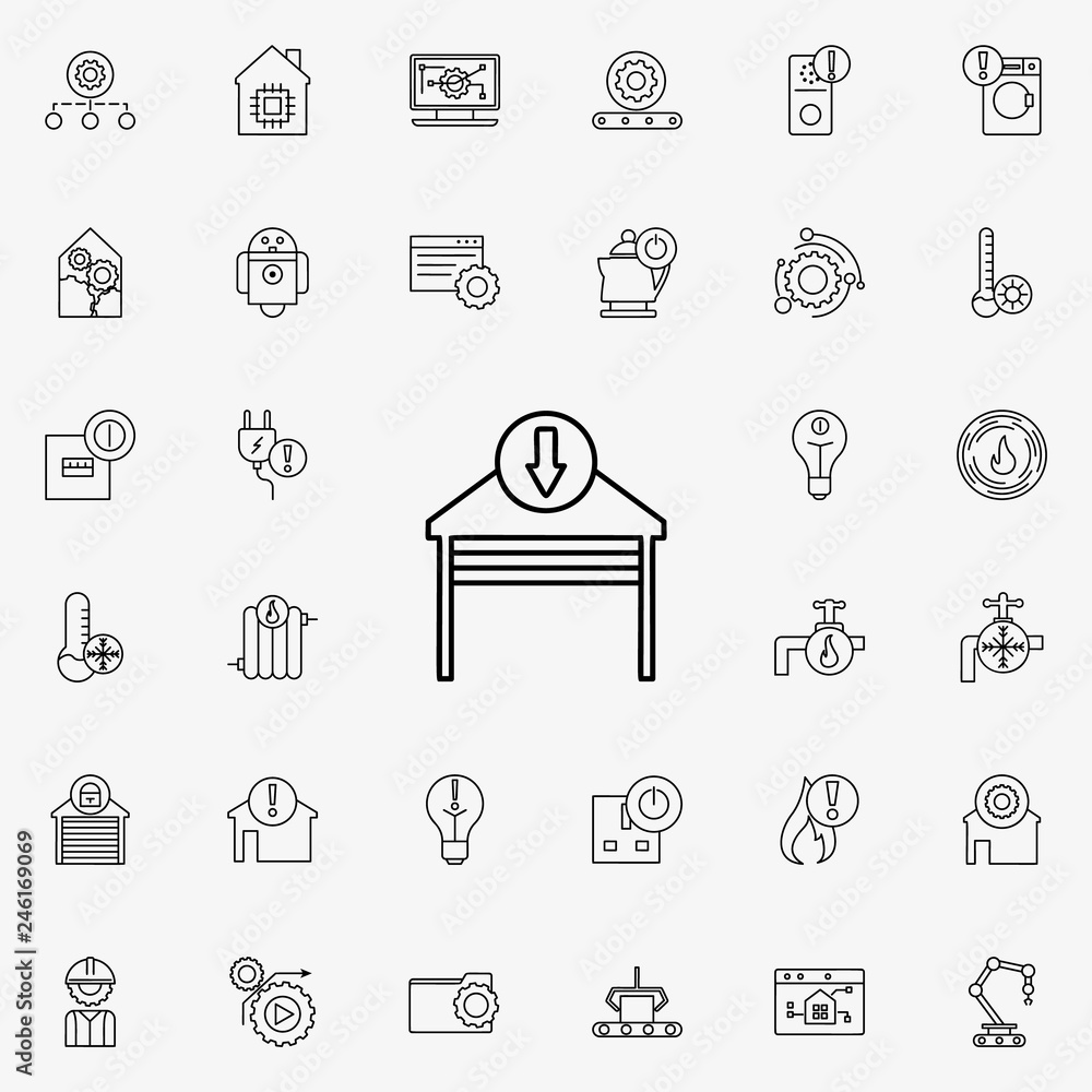 Aufkleber closing garage sign icon. automation icons universal set for web and mobile